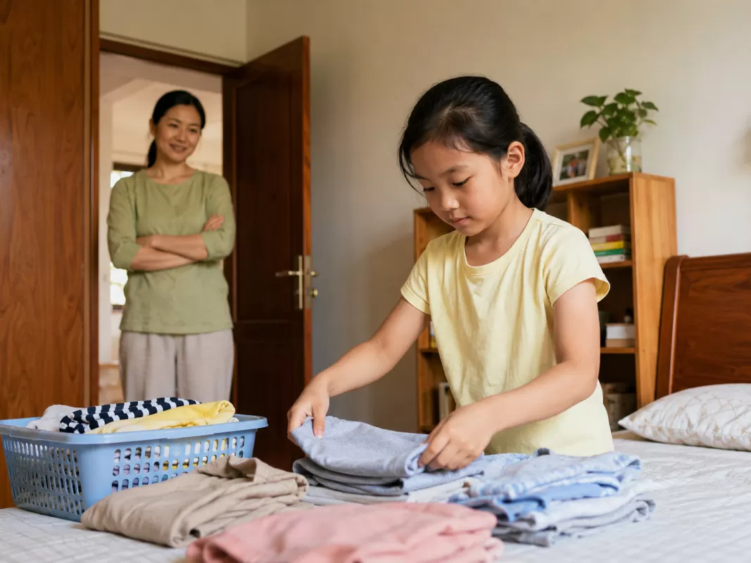Cho trẻ làm việc nhà: Không phải bắt con vất vả, mà là dạy con trưởng thành